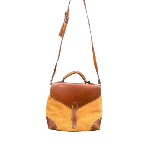 Most Wanted USA Leather yellow Suede Adjustable Strap Crossbody Cross Over Purse - Picture 1 of 8